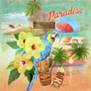 Macaw Cabana Pattern Art Print