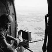 Machine Gunner In Helicopter Art Print