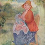 Madame Renoir Allaitant Son Enfant Art Print