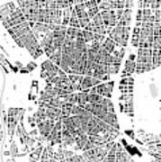 Madrid Building Map Art Print