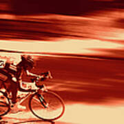 Man Racing Bicycle Art Print