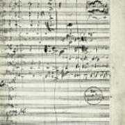Manuscript Page From Beethovens Missa Art Print