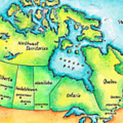 Map Of Canada Art Print