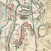 Map Of The Battle Of Gettysburg Art Print