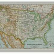 Map Of The United States Of America Art Print
