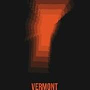 Map Of Vermont 2 Art Print