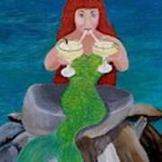Margaritas On The Rocks Mermaid Art Print