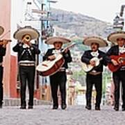 Mariachi Band Walking In Street Art Print