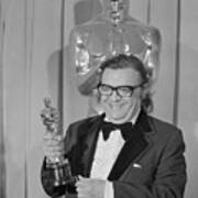 Mario Puzo Holding His Oscar Art Print