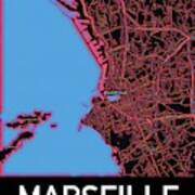 Marseille City Map Art Print