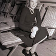 Martha Gellhorn Seated On A Deck Chair Art Print