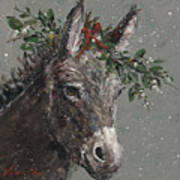 Mary Beth The Christmas Donkey Art Print