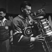Maurice Richard Holding Stanley Cup Art Print