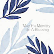 Memory Blessing Blue- Art By Linda Woods Art Print