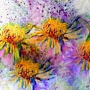 Messy Watercolor Flowers Art Print