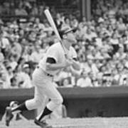 Mickey Mantle In Action Art Print