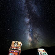 Milky Way Over Mojave Desert Graffiti 1 Art Print