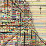 Modern Map Of Chicago Art Print