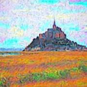 Mont St Michel Impasto Art Print