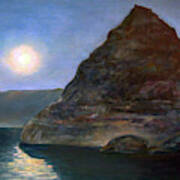 Moonlight On Pyramid Lake Art Print