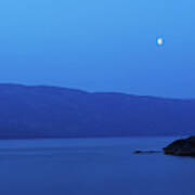 Moonrise Over Loch Sunart, Highlands Art Print