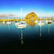 Morro Bay Boats In The Harbor Art Print