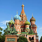 Moscow. St.basil Cathedral, Minin And Art Print
