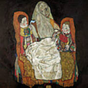 Mother With Two Children Iii Art Print