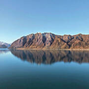 Mountain Reflected On Lake Hawea Art Print