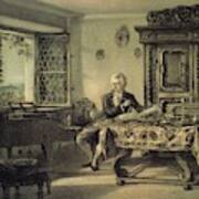 Mozart In His Studio At Kahlenberg Near Vienna, Working On The 'magic Flute'.-lithograph By Rudol... Art Print
