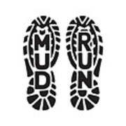 Mud Run Shoe Print Art Print