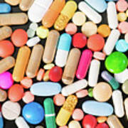 Multicolored Pills And Capsules Art Print