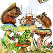 Mushroom Birthday Tea Party Art Print