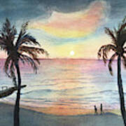 Naples Sunset Art Print