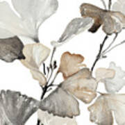 Neutral Ginko Stems Ii Art Print