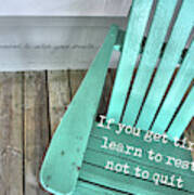 Never Ever Quit Quote Art Print