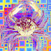 New Orleans Louisiana Bayou Blue Crab In Abstract Squares 20190203 Long Vertical Art Print