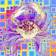 New Orleans Louisiana Bayou Blue Crab In Abstract Squares 20190203 Art Print
