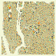 New York Map 1 Art Print