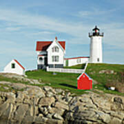 Maine Photograph. Cape Neddick 14.5x7.5 matted to 20x16 Nubble Lighthouse Dawn
