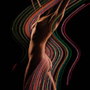 Nude Famale, Side View Digital Composite Art Print