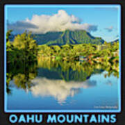 Oahu Mountains Gallery Button Art Print