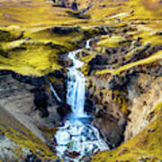 Ofaerufoss Waterfall Iceland 1 Art Print