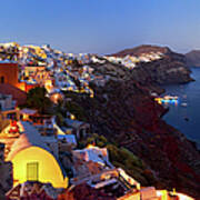 Oia At Night Art Print