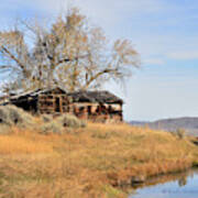 Old Homestead By Pond Art Print