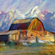 Old Wyoming Barn Art Print