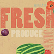 Organic Fresh Produce Poster Art Print