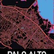 Palo Alto City Map Art Print
