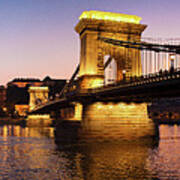 Panorama Budapest Chain Bridge Art Print