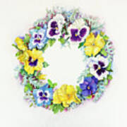 Pansy Wreath Art Print